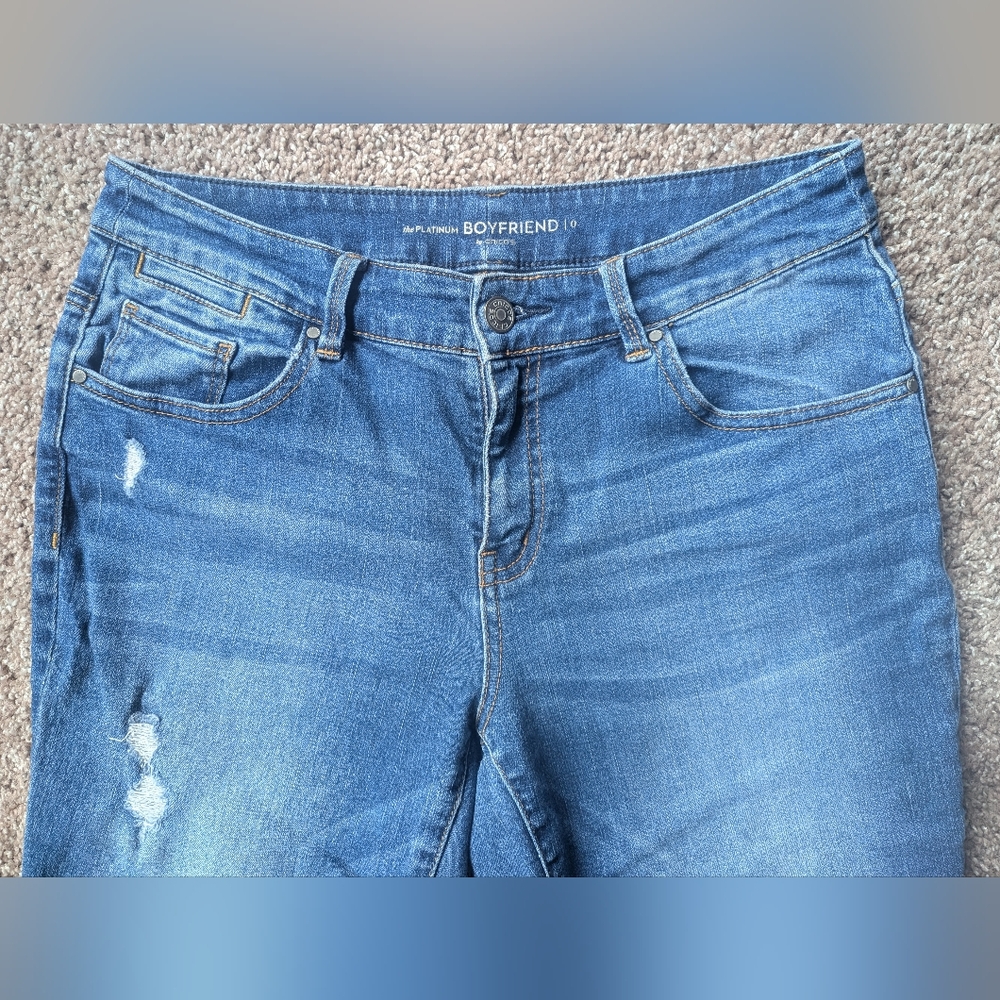 Chicos The Platinum Mid-Rise Stretch Denim Boyfriend Jeans Size 0 - Picture 2 of 10